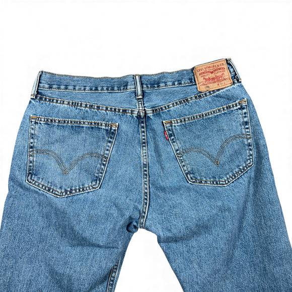 Vintage 505 Levis Jeans Mens 36x29 Blue Regular Straight Light Wash Denim Y2K - Picture 7 of 10